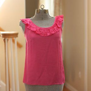 J. CREW Solid Pink Silk Sleeveless Top